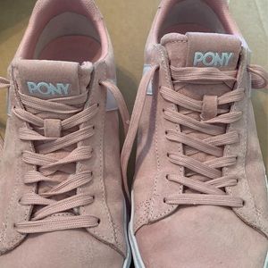 PONY blush pink suede sneakers